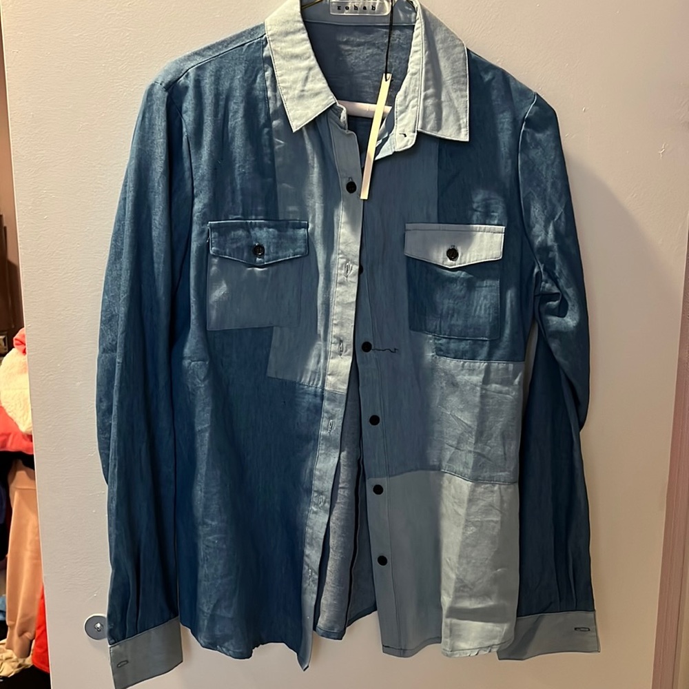 Never worn jean long sleeve button up shirt